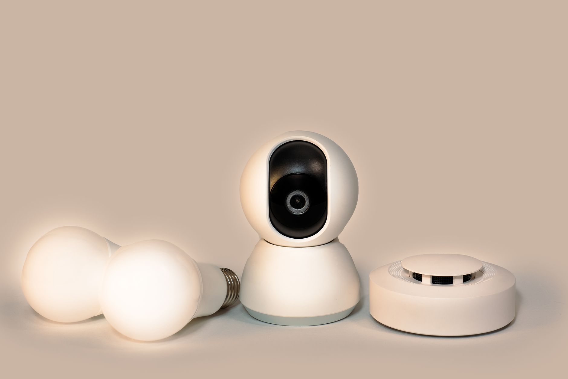Smart home devices in a calm living space
